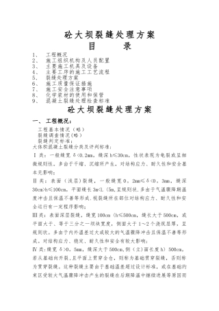 大坝裂缝处理方案