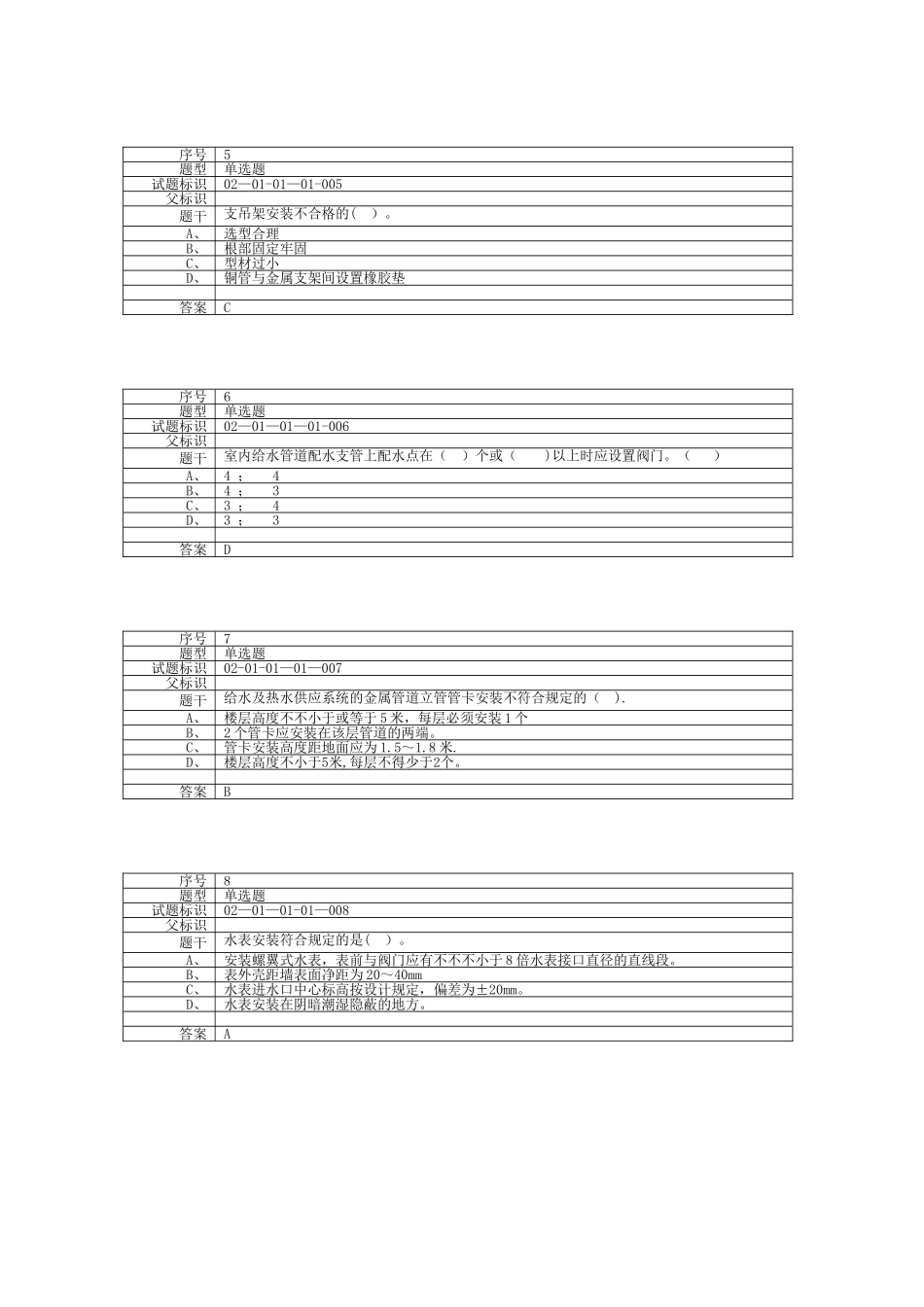 2025年施工管理施工员水暖电气新版建筑设备安装工程质量通病防治课程题库_第2页