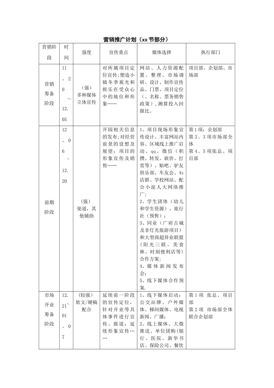 大型节日媒体宣传计划表_第1页