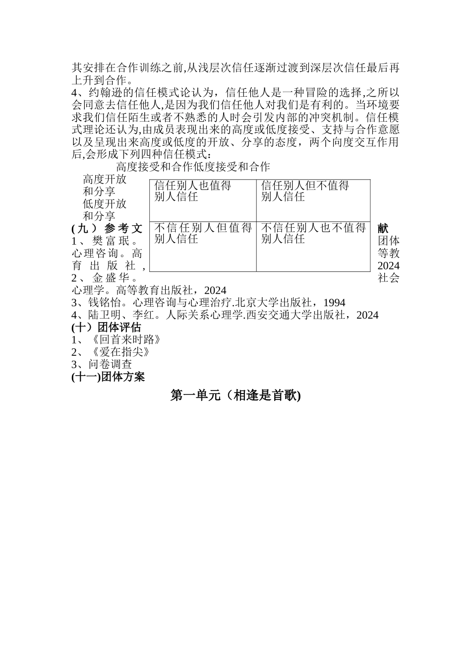 大学新生班级团体凝聚力建设——团辅方案设计_第2页