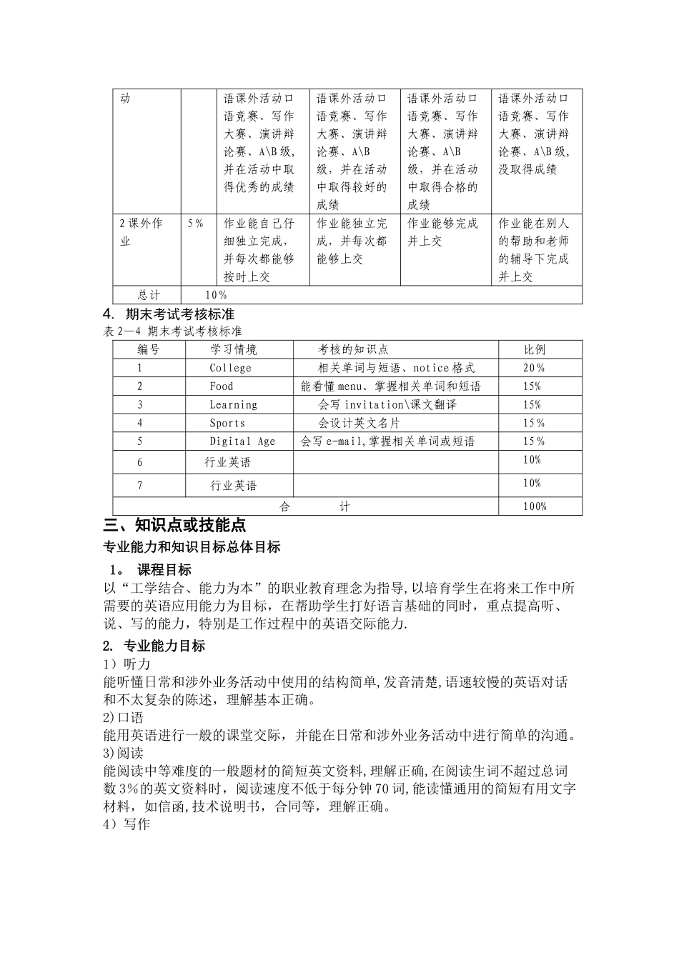 大学英语1-考核方案_第3页