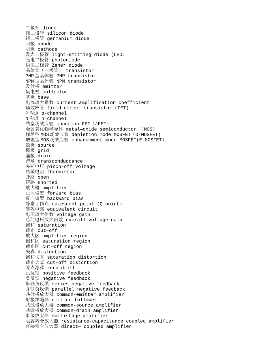 大工电气工程专业英语词汇_第3页