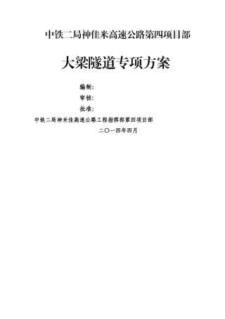 大梁隧道专项施工方案