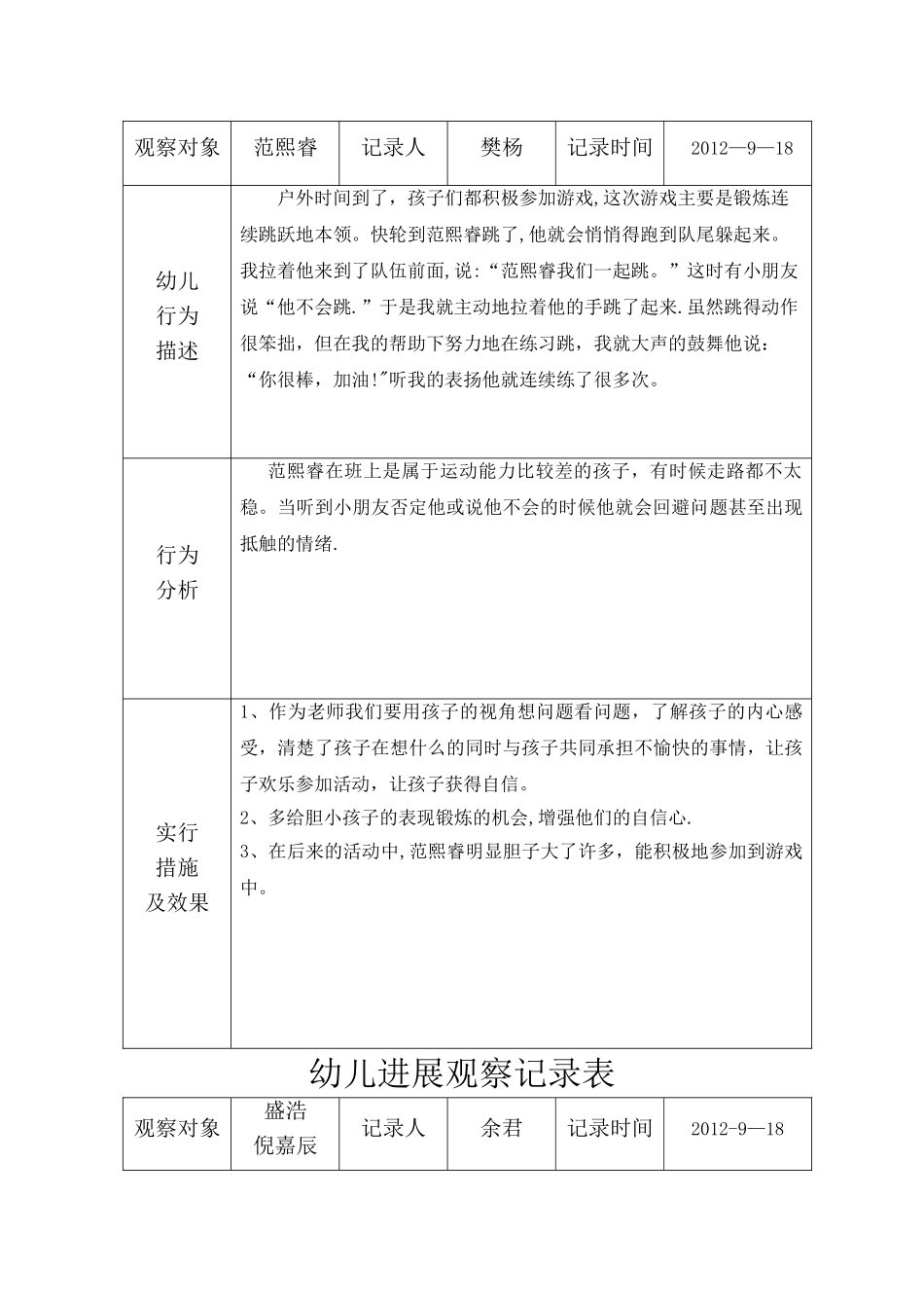 大班上发展观察记录表_第2页