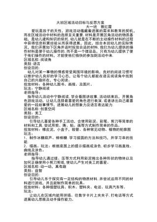 大班区域活动方案