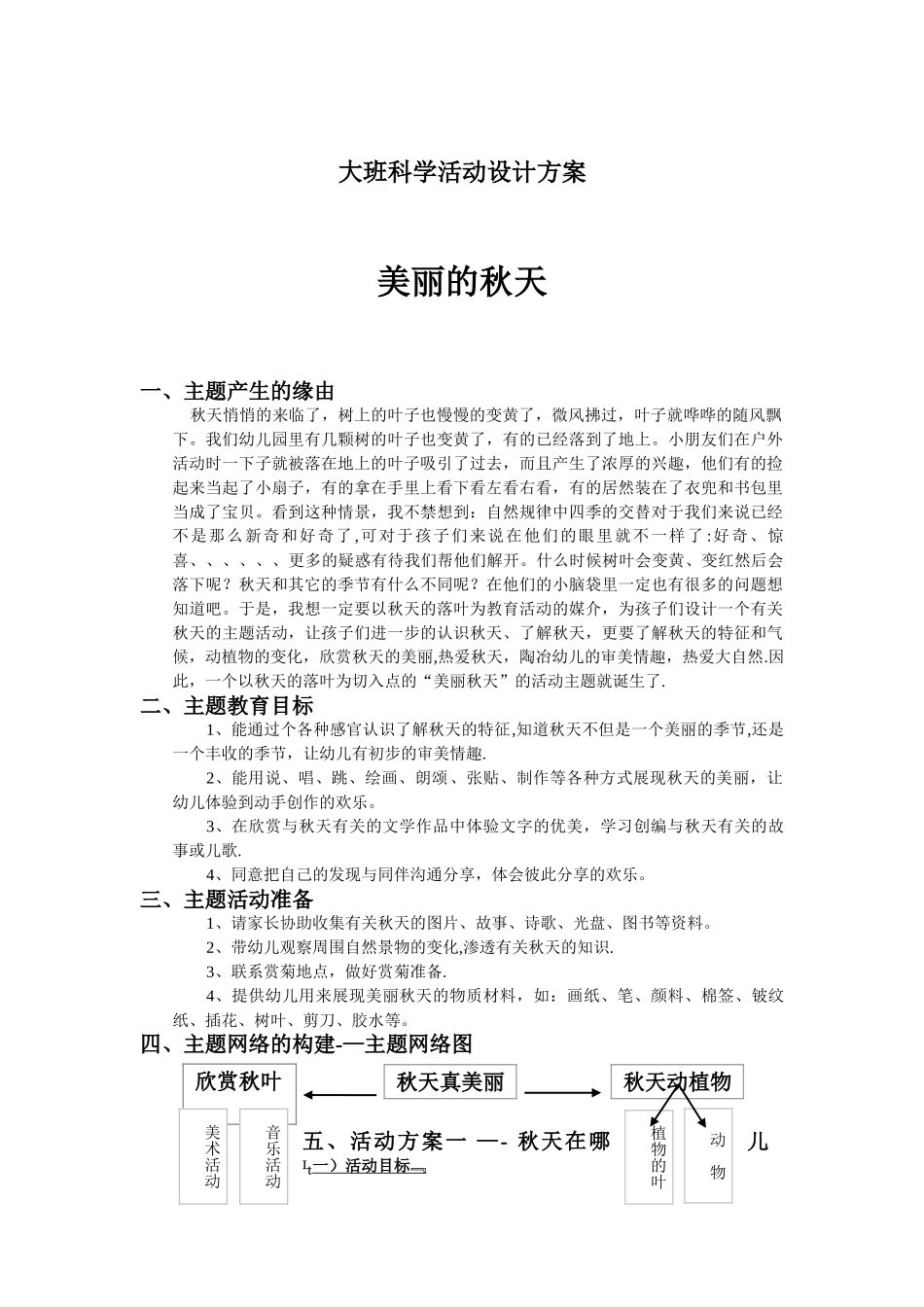 大班科学活动设计方案——美丽的秋天_第1页