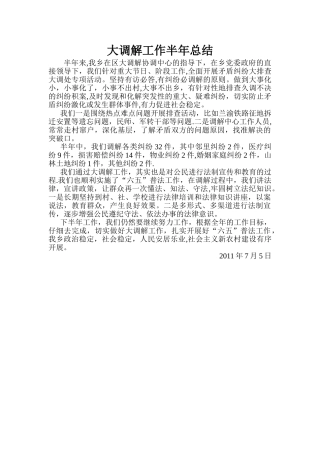 大调解工作半年总结