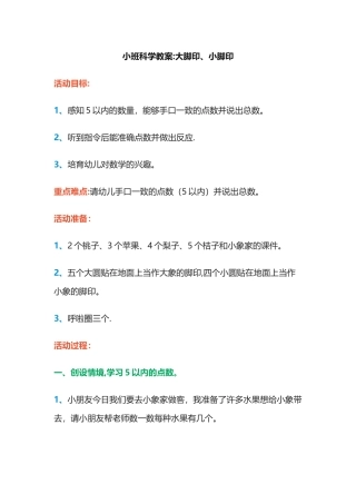 大脚印、小脚印教案