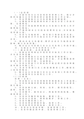 天然气公司岗位管理职责