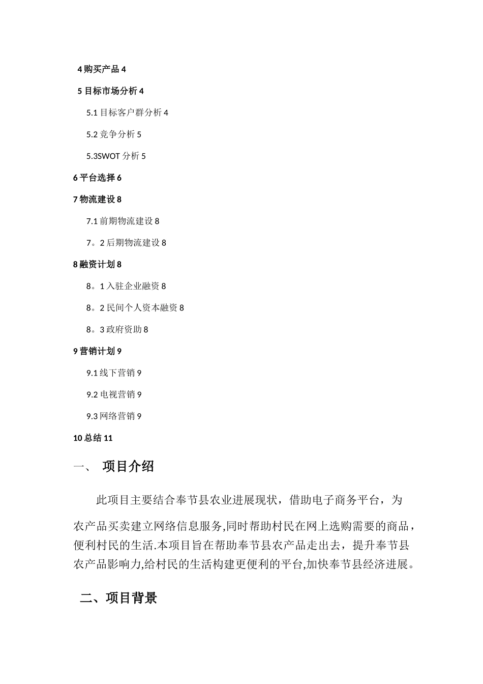 奉节县特色农产品电子商务创业计划书_第2页