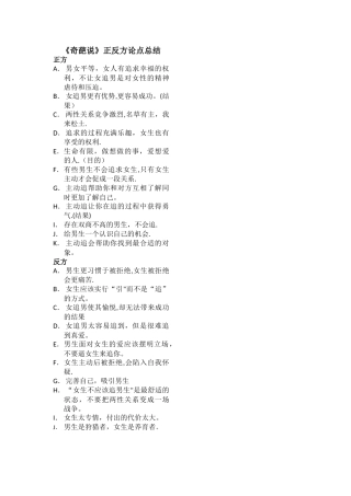 奇葩说论点总结