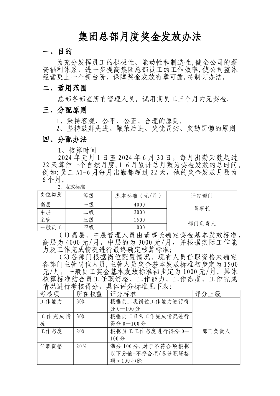 奖金分配方案_第1页