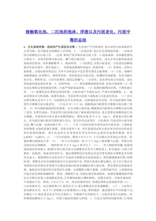 好氧污泥泡沫中毒总结