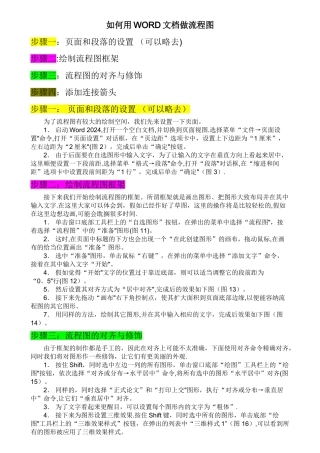 如何用WORD文档绘制流程图