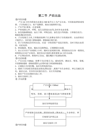 妇产科危重护理常规、应急预案、工作流程