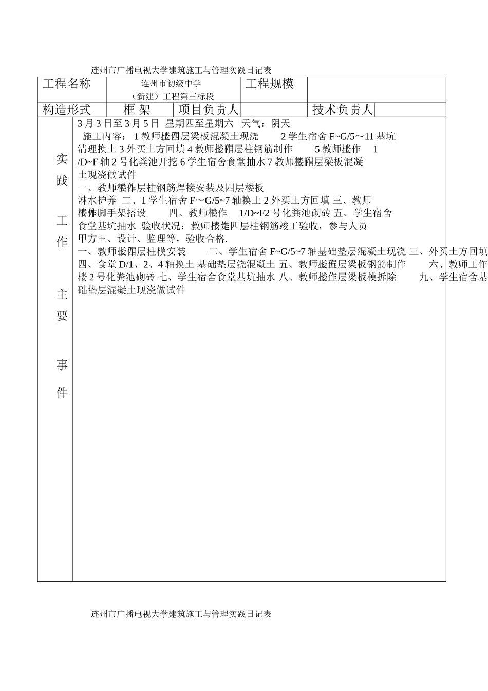 2025年施工管理电大建筑施工与管理实践日记范本_第2页