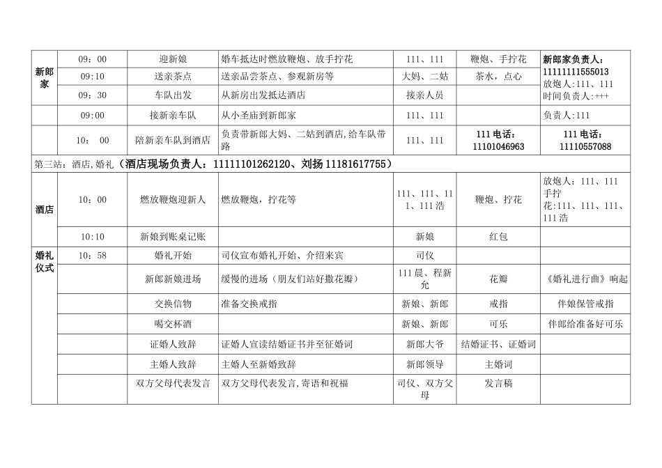 婚礼流程表新_第2页