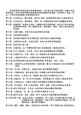 孕妇各时期饮食表