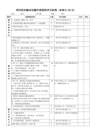 孕妇四步触诊法的操作流程和操作标准