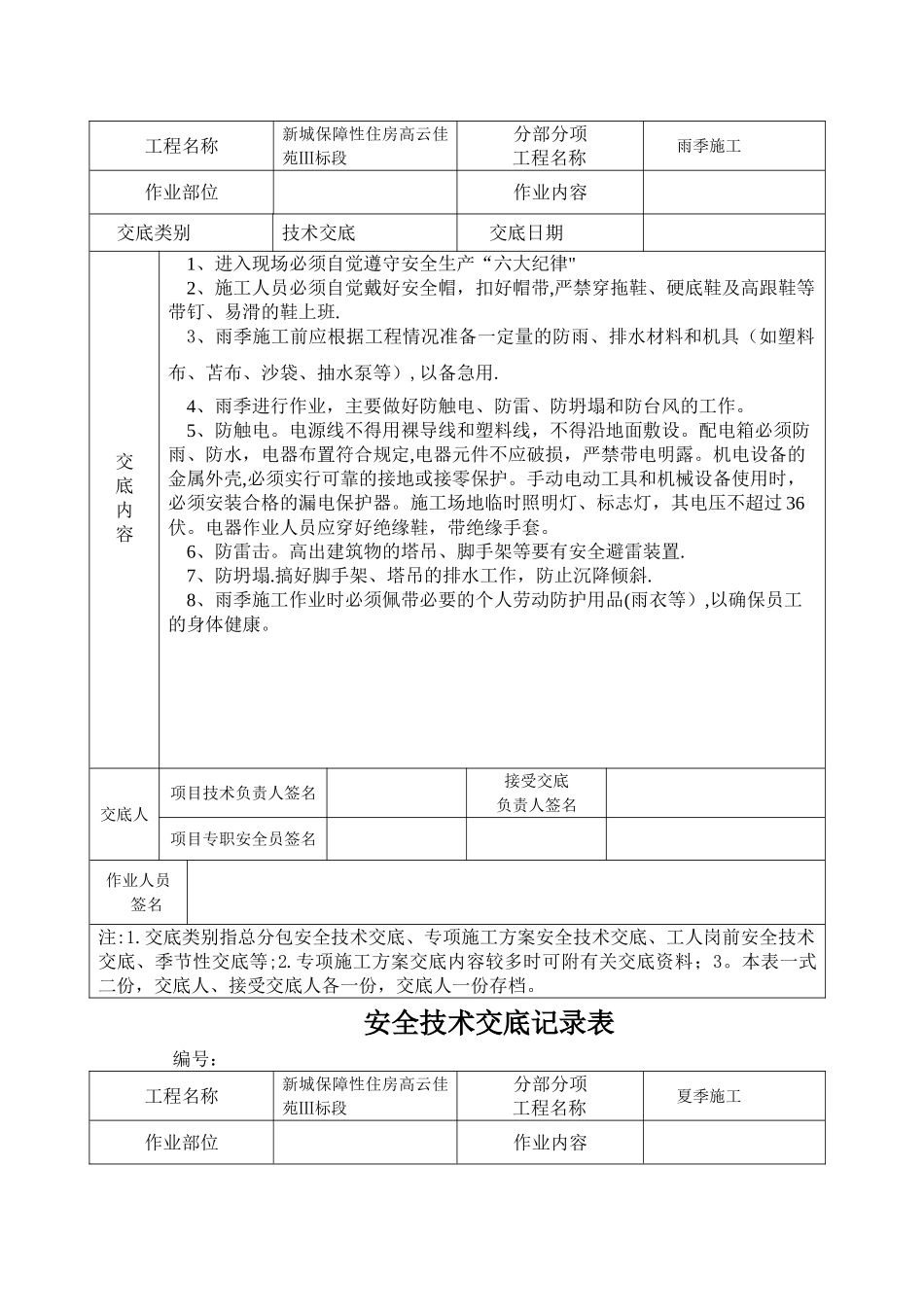 季节性安全交底安全技术交底_第2页