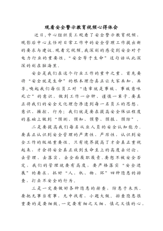 学习安全教育视频心得体会