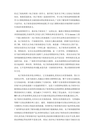学习电子商务总结