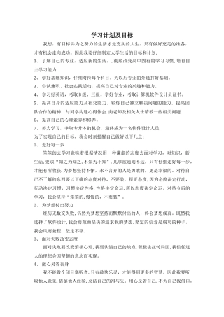 学习计划及目标