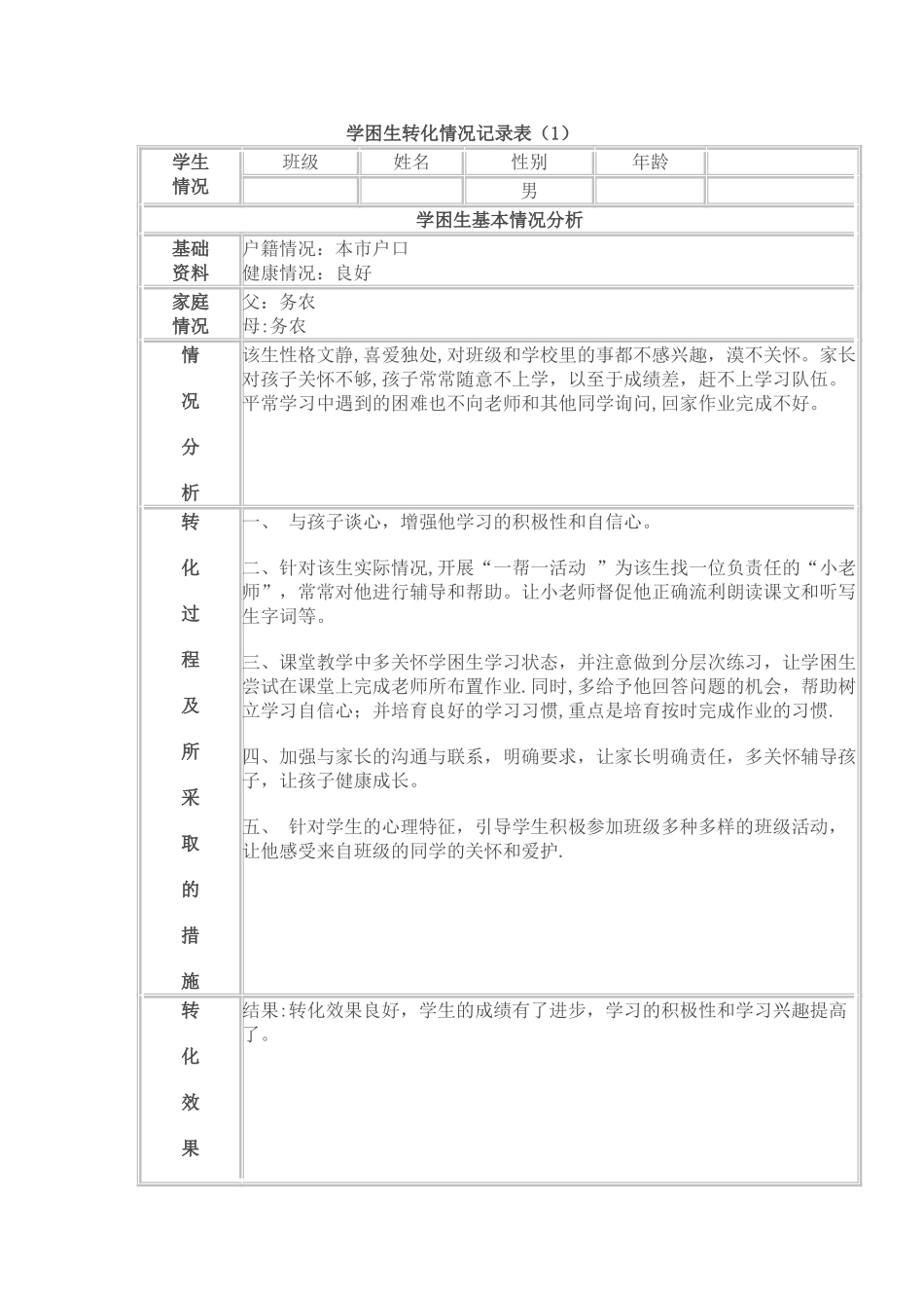 学困生转化情况记录表_第1页