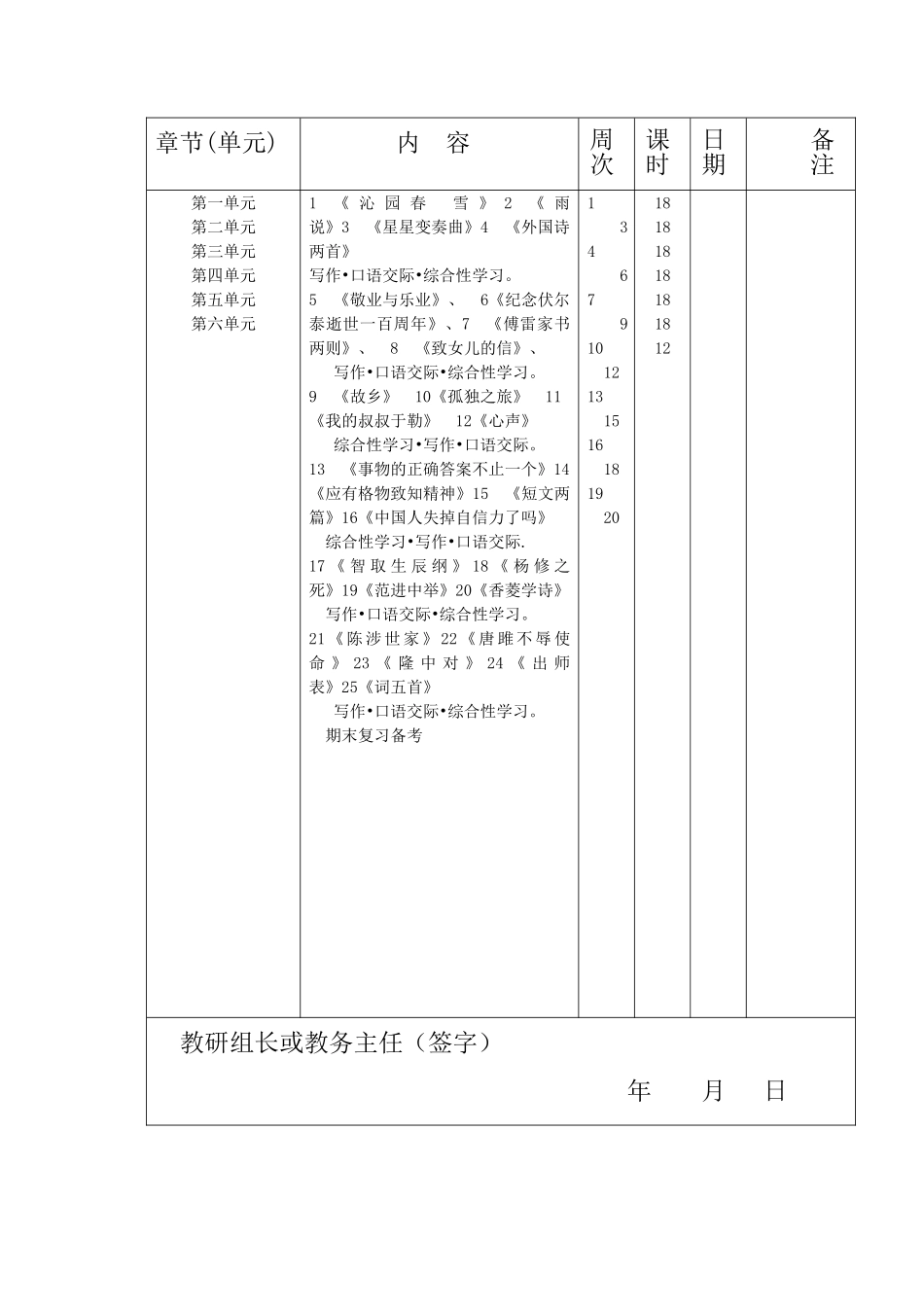 学期教学计划模板_第3页