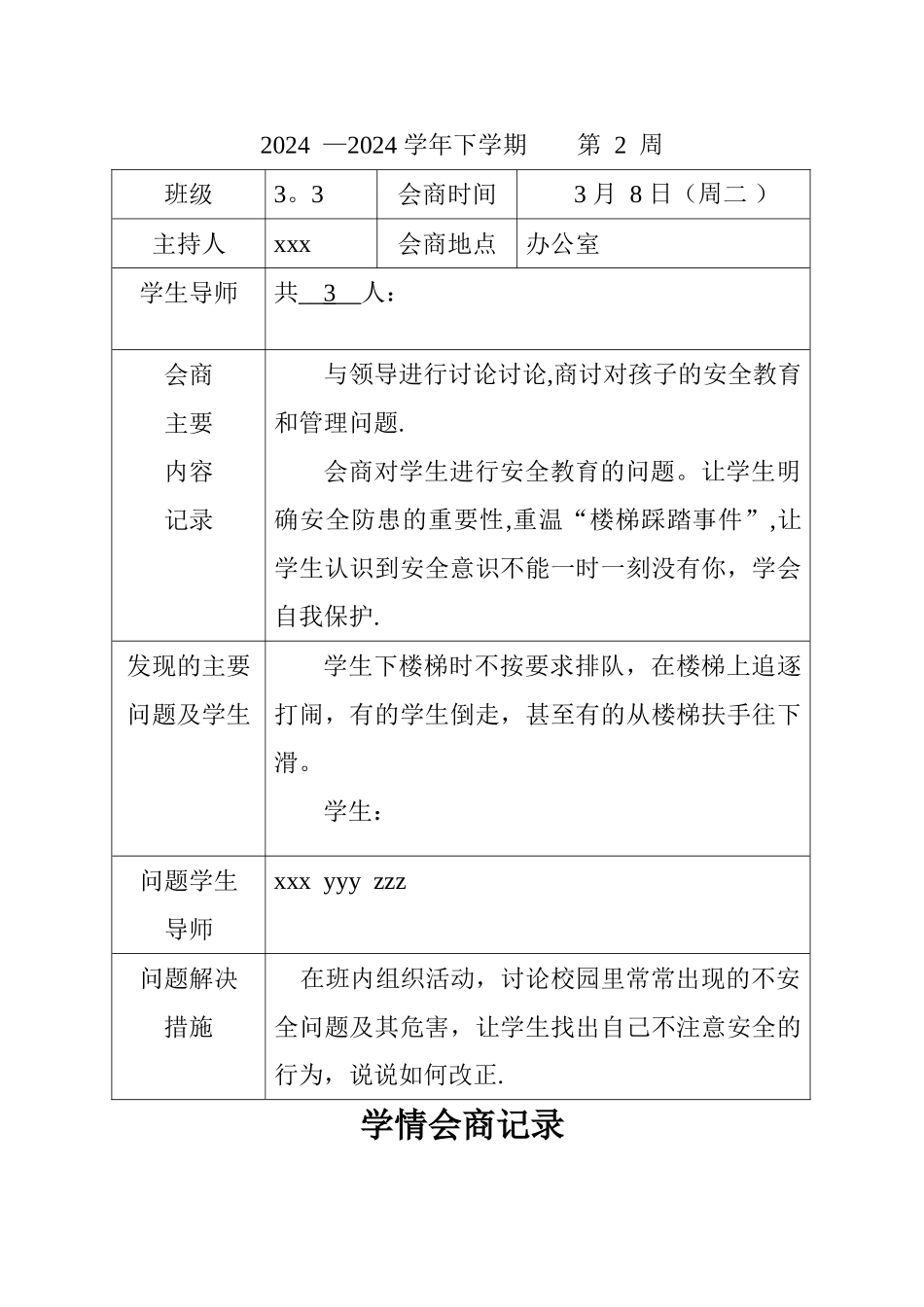 学情会商记录表_第2页