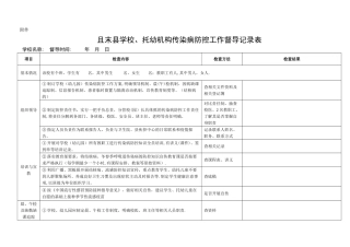 学校传染病防控督导记录表