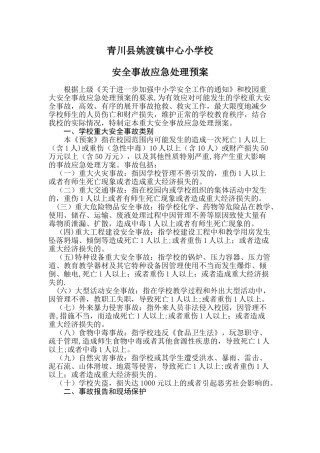 学校安全事故应急处理预案