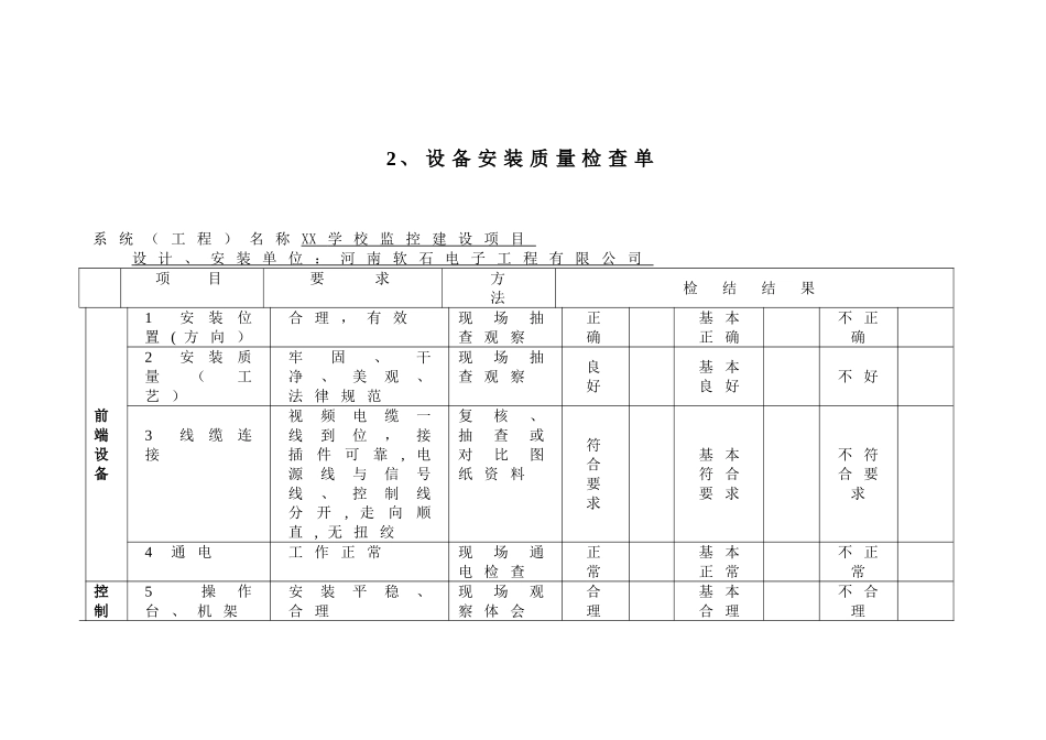 学校安防监控系统工程验收文件_第3页