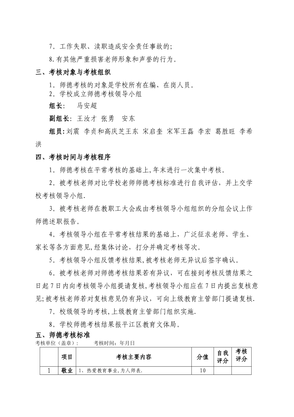 学校师德师风考核方案_第2页