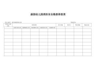 学校幼儿园消防安全隐患自查表