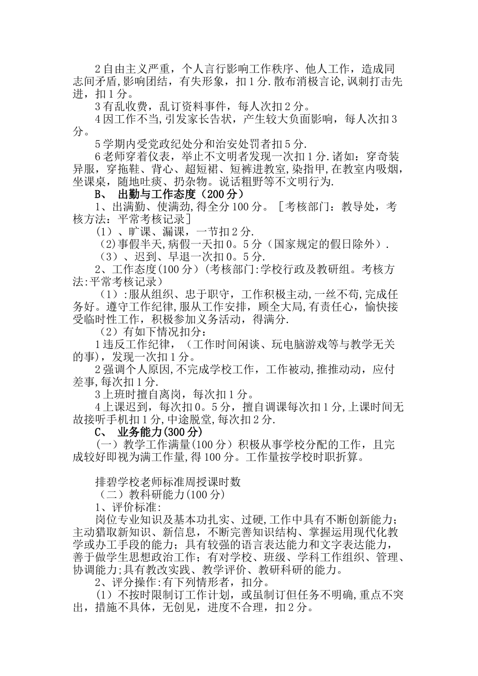 学校教师量化考核细则_第2页