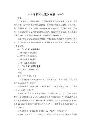 学校文化建设方案(框架)