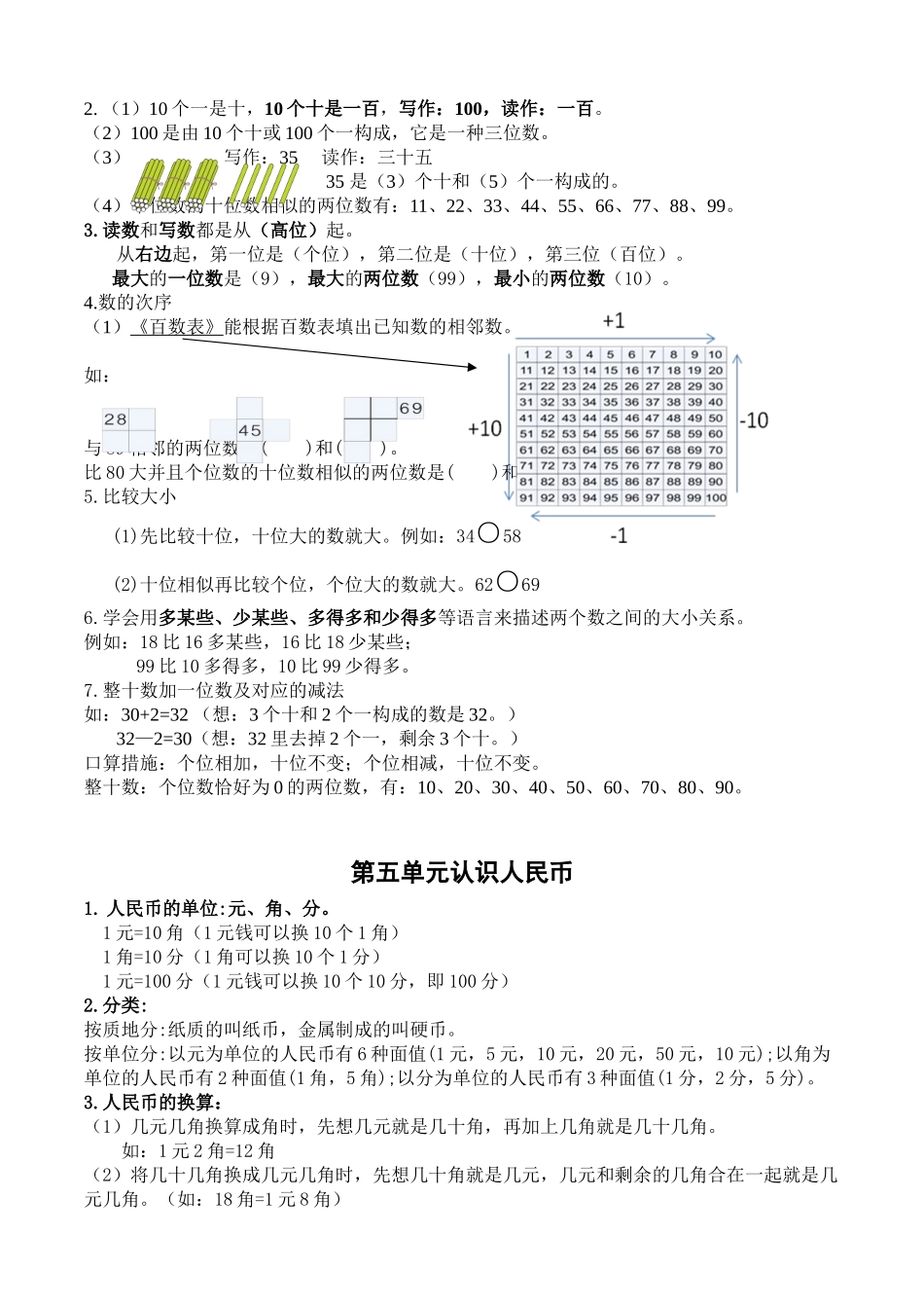 2025年部编版一年级下册数学知识点_第3页