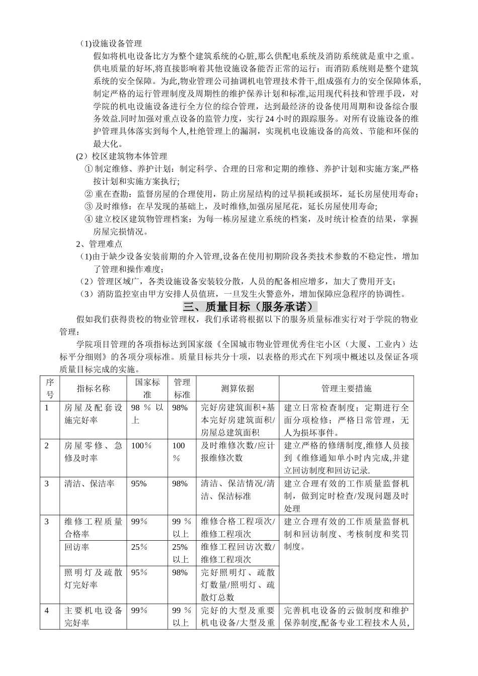 学校物业管理投标书(标准版)_第3页