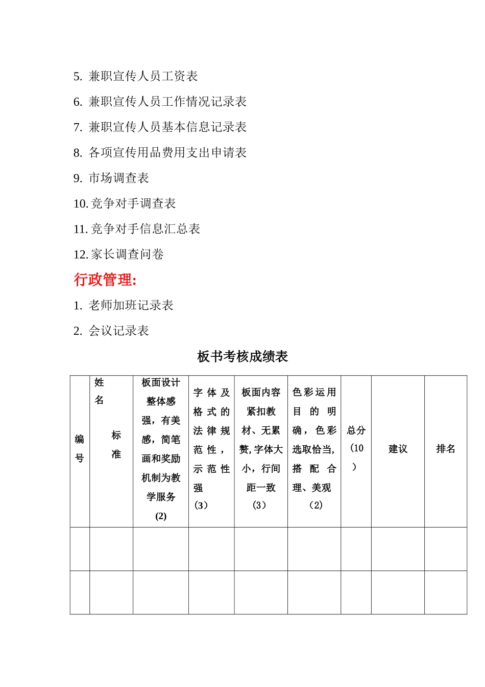 学校管理各类表格_第3页