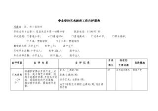 学校艺术工作自评表