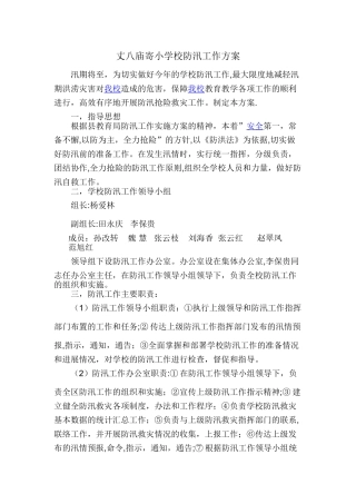 学校防汛工作方案