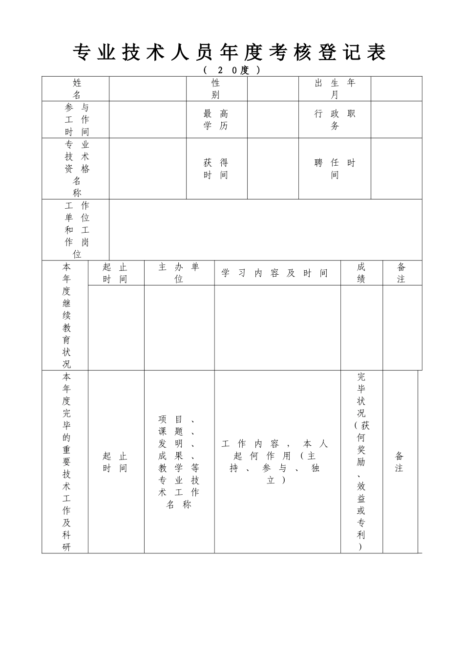 2025年工作人员考核登记表范本_第3页