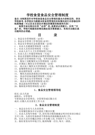 学校食堂食品安全管理制度00