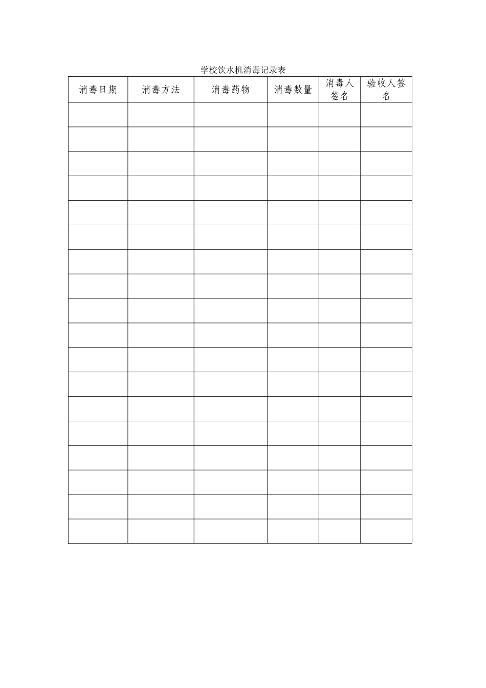 学校饮水机消毒记录表)_第1页