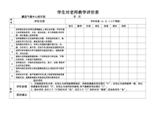 学生、家长对教师教学评价表