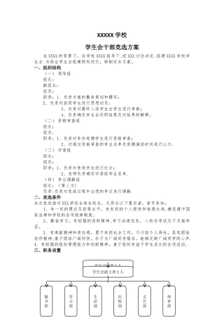 学生会干部竞选方案