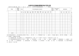 学生因病缺课情况每天登记表