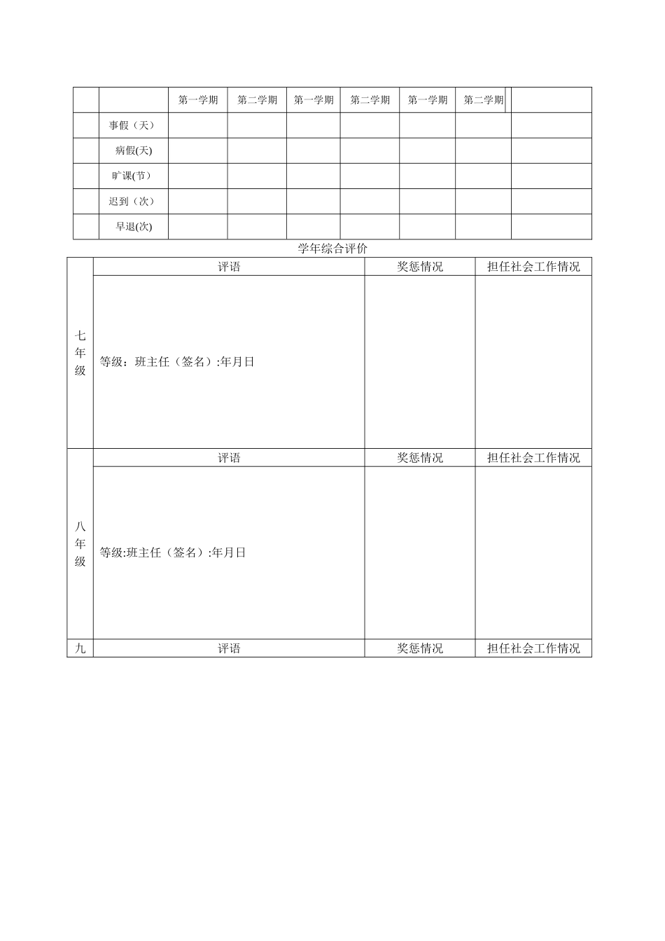 学生学籍表样本_第2页