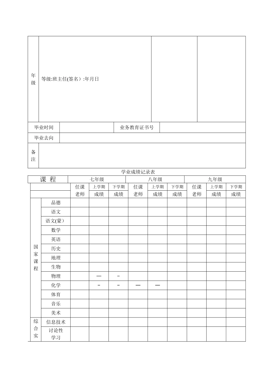 学生学籍表样本_第3页